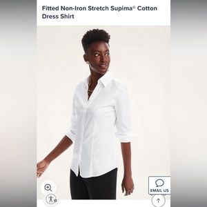 Brooks Brothers Fitted Non-Iron Stretch White Button-down Dress Shirt Size 14